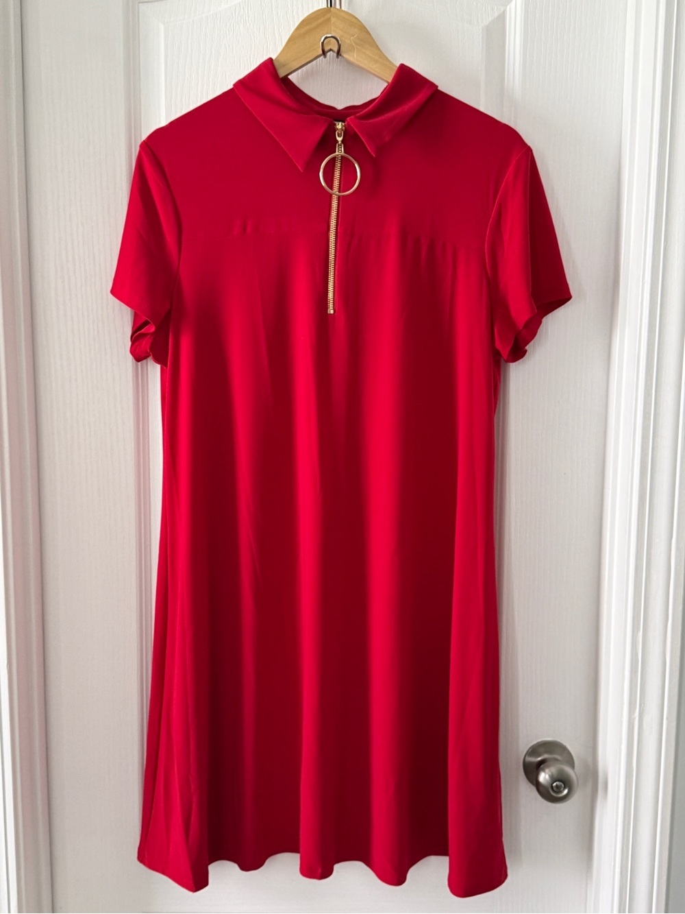 Sam& Jess Red Dress with Gold Zipper Accent Size XL